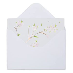 120-Pack Cherry Blossom Note Cards with Envelopes, Blank Vintage-Style Thank You Notes, Bulk Box Set for Wedding Small Business, Birthday (6 Floral Designs, 4x6 In)