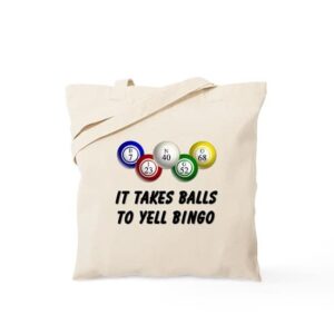 cafepress balls to bingo tote bag natural canvas tote bag, reusable shopping bag