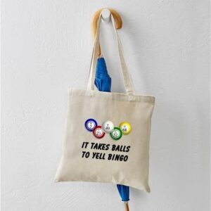 CafePress Balls To Bingo Tote Bag Natural Canvas Tote Bag, Reusable Shopping Bag