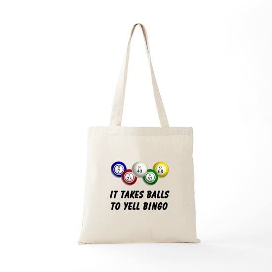 CafePress Balls To Bingo Tote Bag Natural Canvas Tote Bag, Reusable Shopping Bag