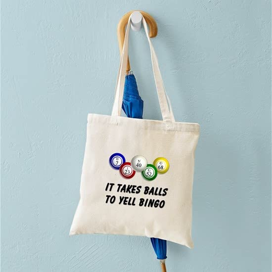 CafePress Balls To Bingo Tote Bag Natural Canvas Tote Bag, Reusable Shopping Bag