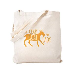 cafepress crazy goat lady tote bag natural canvas tote bag, reusable shopping bag