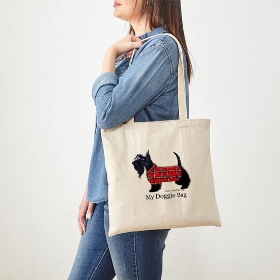 CafePress Scottie Doggie Tote Bag Natural Canvas Tote Bag, Reusable Shopping Bag