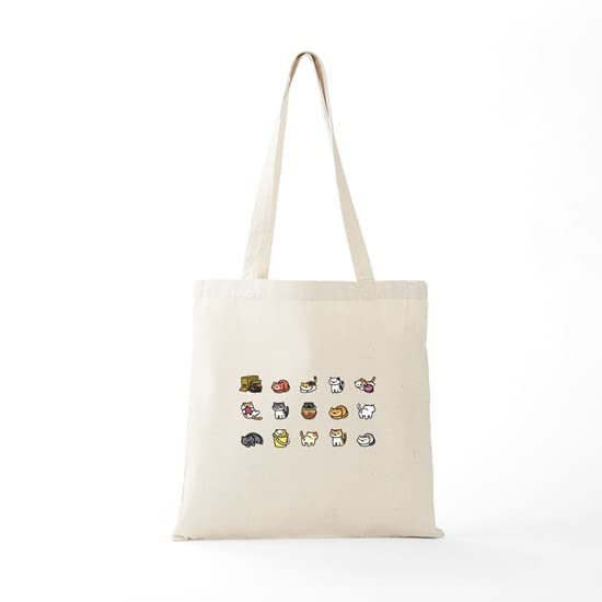 CafePress Neko Atsume Tote Bag Natural Canvas Tote Bag, Reusable Shopping Bag