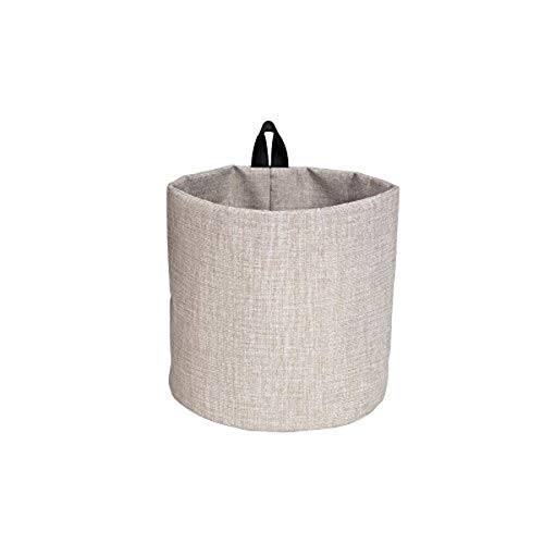 Bigso Soft Hang Around Hanging Storage Basket Small | Hanging Wall Basket for Organizing Everyday Necessities | Collapsible Wall Hanging Storage Basket for Closets | 6.7″x6.7″ | Small | Beige