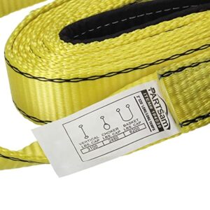 Partsam Premium Crane Towing Strap 20feet x 2inch Durable 3400Dtex - Heavy Duty Web Sling - Corrosion Resistance Polyester Industrial Flat Eye-Eye Rope