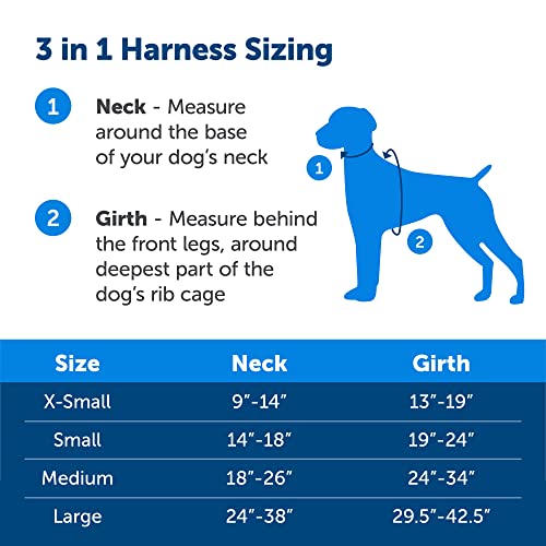 PetSafe 3 in 1 No-Pull Dog Harness - Walk, Train or Travel - Helps Prevent Pets from Pulling on Walks - Seatbelt Loop Doubles as Quick Access Handle - Reflective Accents - Medium, Black