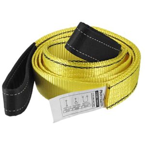 Partsam Premium 1Pcs Crane Towing Strap 10feet x 2inch Durable 3400Dtex - Heavy Duty Web Sling - Corrosion Resistance Polyester Industrial Flat Eye-Eye Ropes