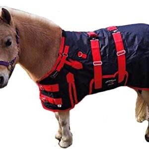 CHALLENGER 44" 1200D Miniature Weanling Donkey Pony Horse Foal Winter Blanket Red BLK 51946