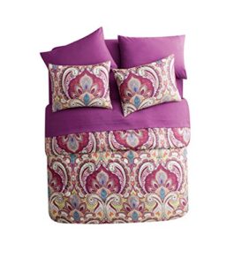 vcny home aliciabohemian paisley 8 piece bed-in-a-bag comforter set, king, multi