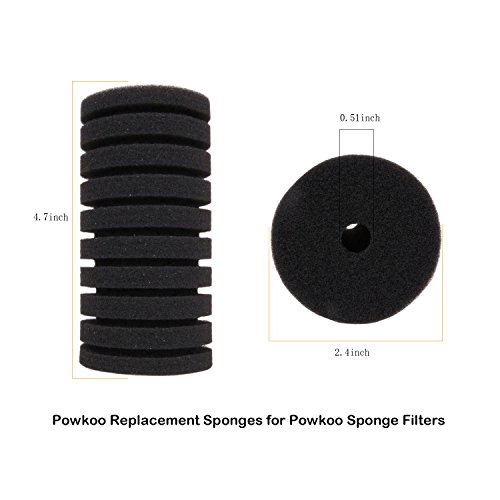 Powkoo 4pcs Sponge Filter Replacement, Replacement Sponges for Sponge Filter