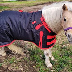 CHALLENGER 50" 1200D Miniature Weanling Donkey Pony Horse Foal Winter Blanket Red BLK 51946
