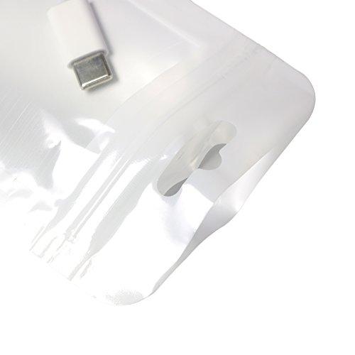 QQ Studio Round Top Clear Window PE Zip Top Seal Packaging Bag w/Hanghole (100PCS) (White/White, 7.5cm x 12cm (3.0"x4.7"))