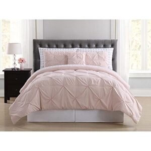 truly soft everyday - arrow pleated blush queen bed in a bag - blush