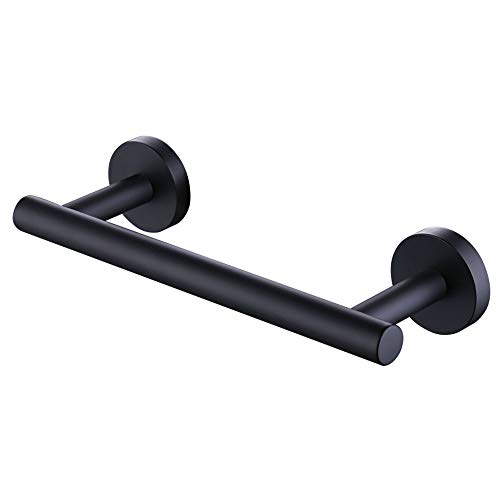 KES 6.7 Inches Matte Black Hand Towel Bar Bathroom Towel Holder Kitchen Dish Cloths Hanger SUS304 Stainless Steel RUSTPROOF Wall Mount, Total Length 9.1 Inch, A2000S23-BK