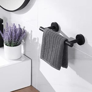 KES 6.7 Inches Matte Black Hand Towel Bar Bathroom Towel Holder Kitchen Dish Cloths Hanger SUS304 Stainless Steel RUSTPROOF Wall Mount, Total Length 9.1 Inch, A2000S23-BK