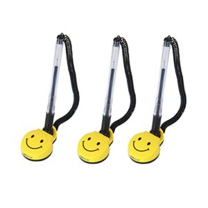 ximimark 3 pcs cute smile expression desktop gel ink pen/counter pens with adhesive-backed base