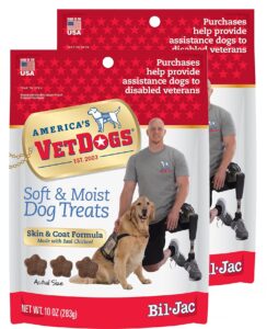 bil-jac vetdogs skin & coat soft treats 10 oz, 2 pack
