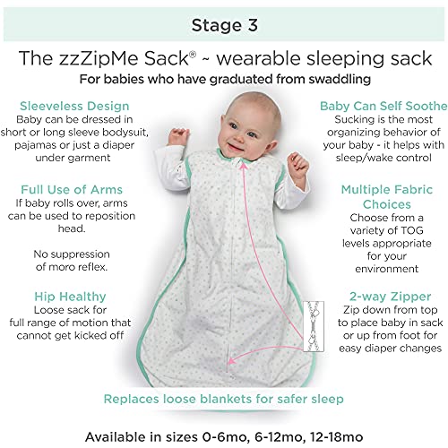 Amazing Baby Microfleece Sleeping Sack, Wearable Blanket with 2-Way Zipper, Use After Swaddle Transition, Playful Dots, Pink, Medium 6-12 Month