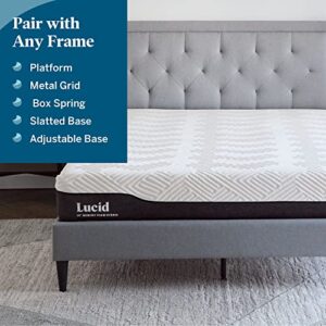 Lucid 10 Inch Hybrid Mattress – Bamboo Charcoal and Aloe Vera Infused- Memory Foam Mattress- Moisture Wicking – Odor Reducing