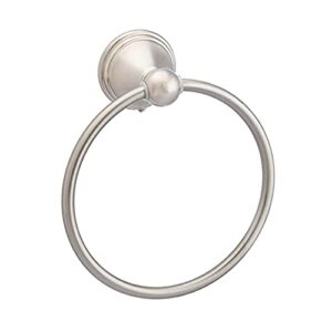 amazon basics modern towel ring, s-shape, 6.3-inch diameter, satin nickel
