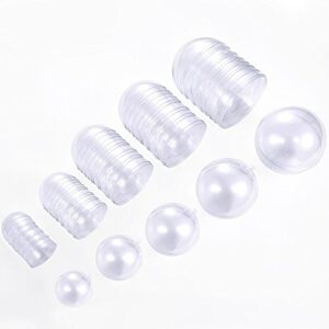 aomgd 25 set 50 pieces christmas clear plastic fillable ornaments, diy bath bomb mold,acrylic clear plastic ornaments balls fillable wedding party decor with 5 size 30mm 40mm 50mm 60mm 70mm