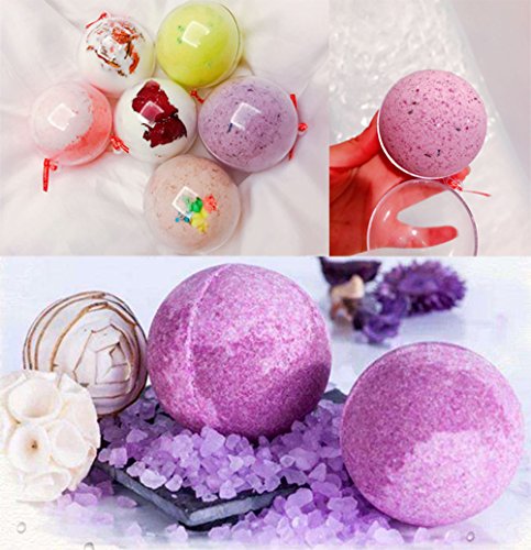 AOMGD 25 Set 50 Pieces Christmas Clear Plastic Fillable Ornaments, DIY Bath Bomb Mold,Acrylic Clear Plastic Ornaments Balls Fillable Wedding Party Decor with 5 Size 30mm 40mm 50mm 60mm 70mm