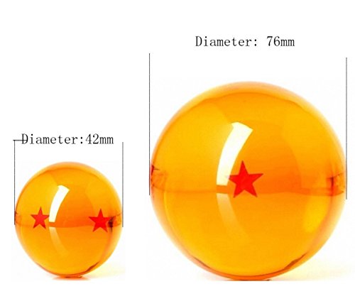 Aebor 7pcs 76MM Large Crystal Acrylic Resin Glass Ball with Gift Box Dragon Transparent Play Balls