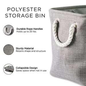 DII Polyester Container with Handles, Chevron Storage Bin, Medium, Gold