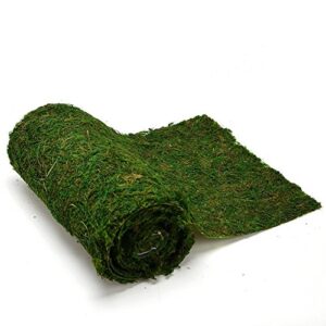 byher dried moss table runner for party garden decoration, dark green 30cm x 180cm ( 12" x 71" )