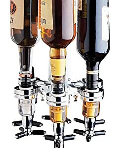 Godinger 6 Bottle Liquor Dispenser, Revolving Whiskey Bottle Dispenser Holder