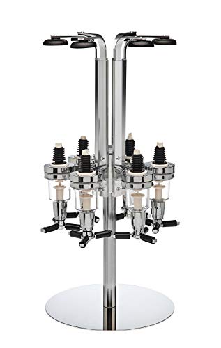 Godinger 6 Bottle Liquor Dispenser, Revolving Whiskey Bottle Dispenser Holder