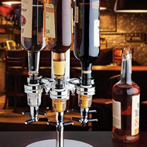 Godinger 6 Bottle Liquor Dispenser, Revolving Whiskey Bottle Dispenser Holder