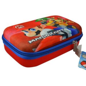hard shell zipper pencil case (great for small toy storage organizer, cosmetic pouch etc.) (mario kart)