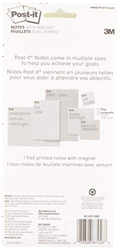 Post-it Super Sticky Printed Note Pads with Magnet, Watercolor, 8x4 in (BC-LIST-WTRCLR )