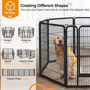 Yaheetech Dog Playpen Outdoor, 8 Panel Dog Fence 40" Indoor Pet Pen for Large/Medium/Small Dogs Heavy Duty Pet Exercise Pen for Puppy/Rabbit/Small Animals Portable Playpen for RV Camping Garden Yard