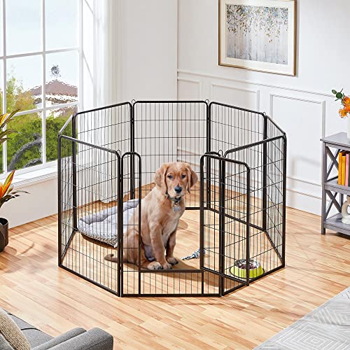 Yaheetech Dog Playpen Outdoor, 8 Panel Dog Fence 40" Indoor Pet Pen for Large/Medium/Small Dogs Heavy Duty Pet Exercise Pen for Puppy/Rabbit/Small Animals Portable Playpen for RV Camping Garden Yard