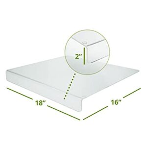 Source One Premium Clear Acrylic Counter Top Cutting Board 15 x 15 & 16 x 18 Inches Available w 2 Inch Lip (16 x 18)