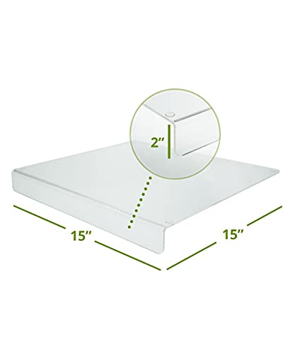 Source One Premium Clear Acrylic Counter Top Cutting Board 15 x 15 & 16 x 18 Inches Available w 2 Inch Lip (16 x 18)