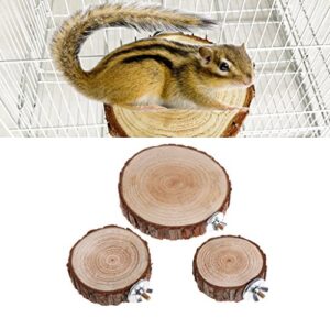 Redriver Pet Bird Cage Perch Platform Round Wooden Stand Board for Chinchilla Squirrel Birds 8cm