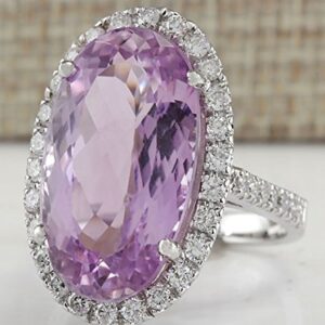 Promsup Women Fashion 925 Sterling Silver Pink Kunzite Ring Engagement Jewelry Size 6-10 (8)