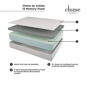 Signature Design by Ashley Chime 12 Inch Medium Firm Memory Foam Mattress, CertiPUR-US Certified, King