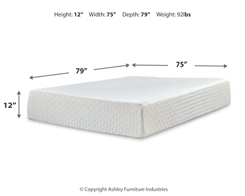 Signature Design by Ashley Chime 12 Inch Medium Firm Memory Foam Mattress, CertiPUR-US Certified, King