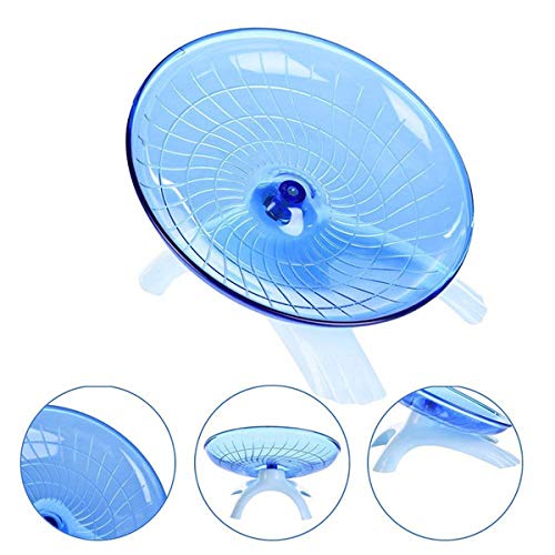 zswell1 Pack Exercise Wheel Jogging Running Silent Spinner Hamster Flying Saucer for Syrian Hamsters Rat Gerbils Mice Chinchilla Guinea Pig Squirrel and Other Small Animal (Blue)