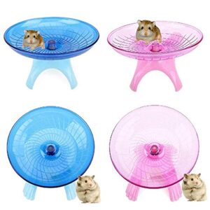 zswell1 Pack Exercise Wheel Jogging Running Silent Spinner Hamster Flying Saucer for Syrian Hamsters Rat Gerbils Mice Chinchilla Guinea Pig Squirrel and Other Small Animal (Blue)