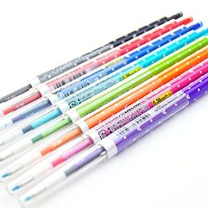 Disney Style Fit Retractable Gel Ink Pen, Slim & Stylish Body, Micro Point 0.38mm, 8 Color ink, Sticky Notes Value Set