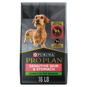 purina pro plan sensitive skin and sensitive stomach small breed dog food, salmon & rice formula - 16 lb. bag