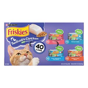 purina friskies wet cat food pate variety pack seafood and chicken pate favorites - (40) 5.5 oz. cans