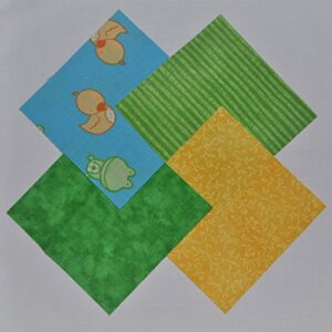 ducks on blue 4" fabric squares charm pack 100% cotton, 40 pieces