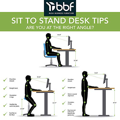 Bush Business Furniture Move 60 Series Height Adjustable Standing Desk, 48W x 24D, Hansen Cherry